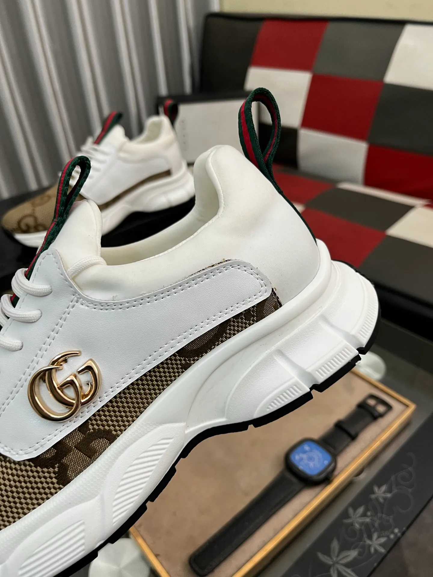 Men's shoes 💰440⌚️⌚️ (GUCCI-Gucci) luxury brand sports and casual shoes, imported original material, sheepskin lining, high-end and comfortable, original outsole is light and wear-resistant! Purely handmade, details determine quality! 38-443️⃣colors available
